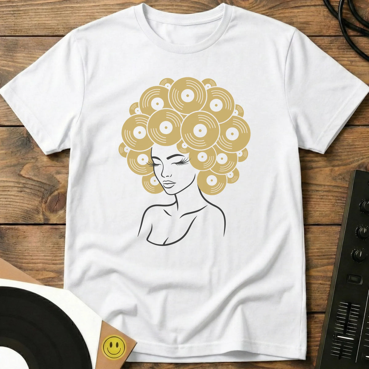 Vinyl Afro Remix T-Shirt White / S Vinyl Afro Remix T-Shirt