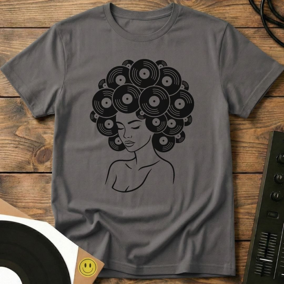 Vinyl Afro T-Shirt Charcoal / S Vinyl Afro T-Shirt