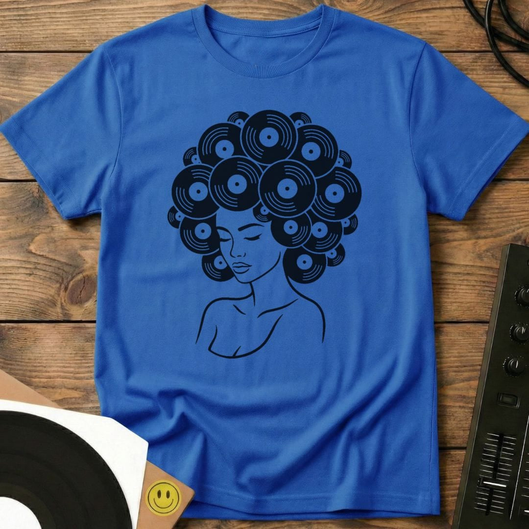 Vinyl Afro T-Shirt Royal / S Vinyl Afro T-Shirt