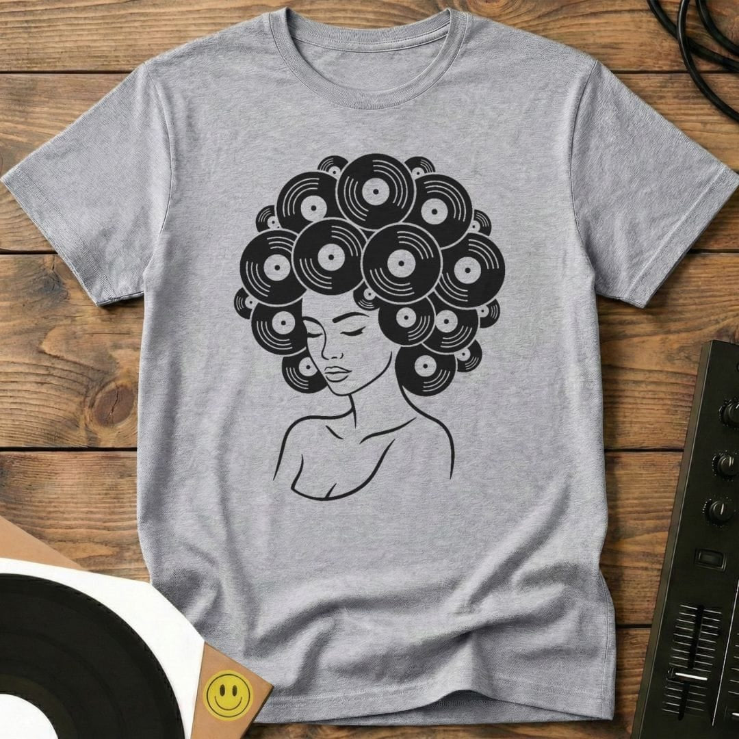 Vinyl Afro T-Shirt Sport Grey / S Vinyl Afro T-Shirt