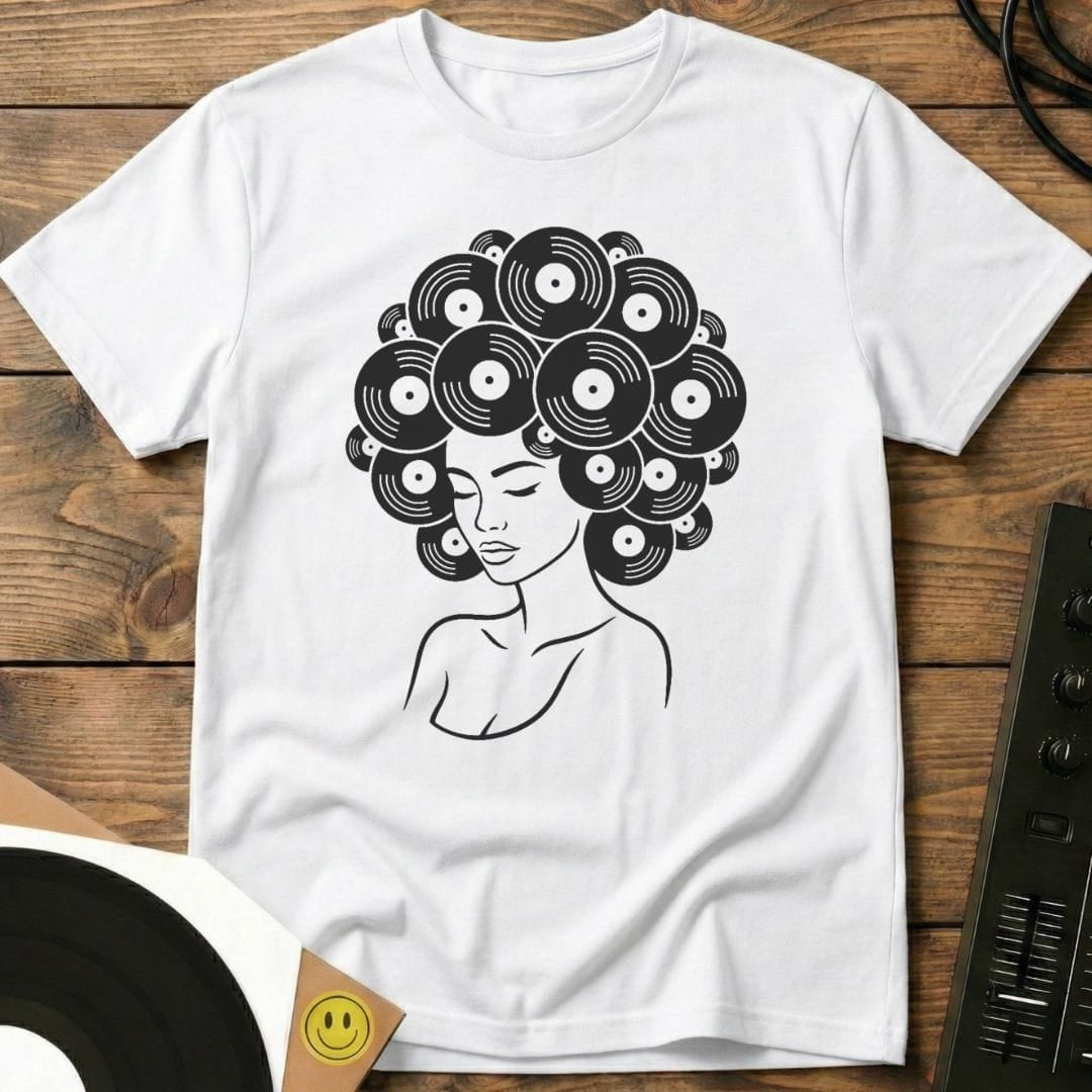 Vinyl Afro T-Shirt White / S Vinyl Afro T-Shirt