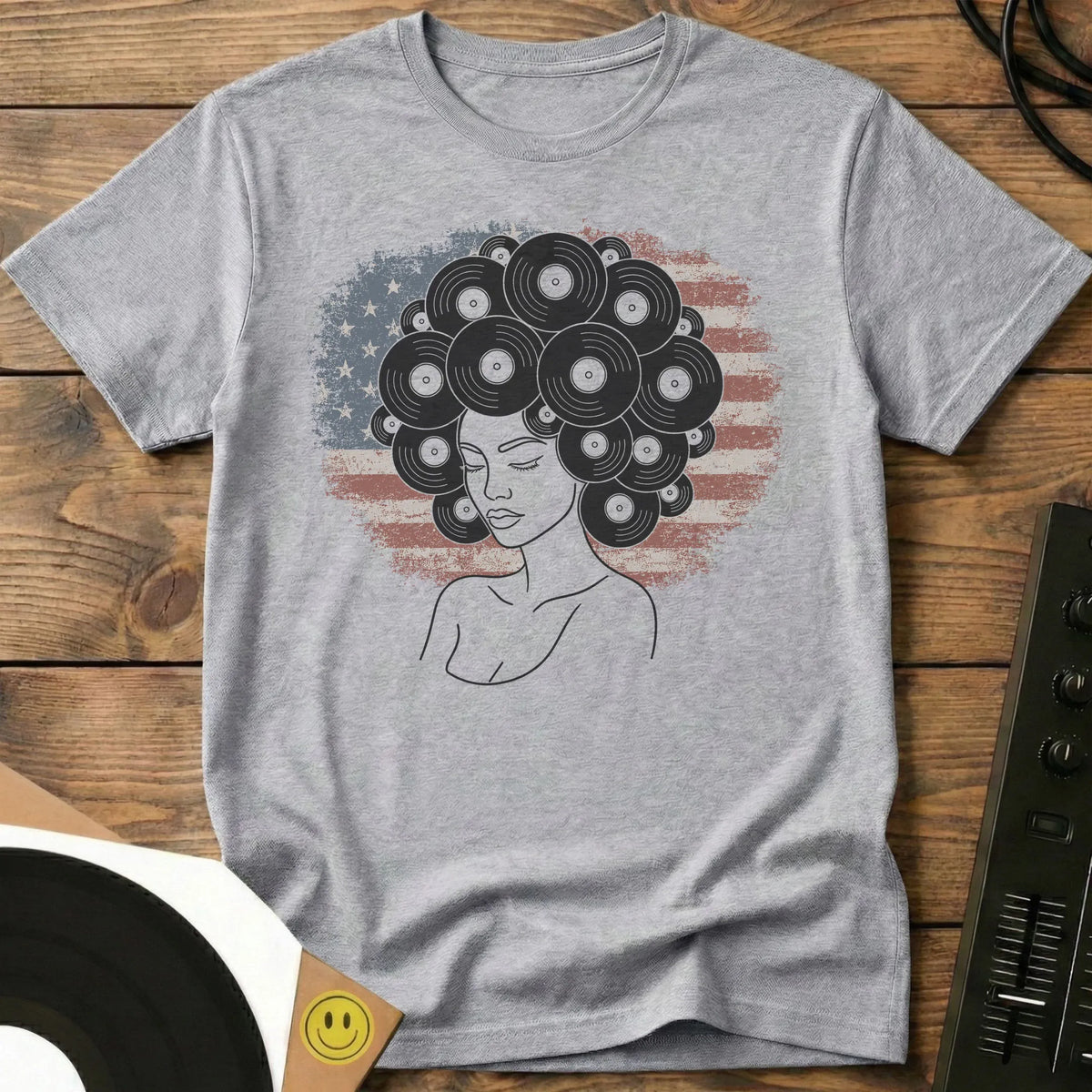 Vinyl Afro USA Edition T-Shirt Sport Grey / S Vinyl Afro USA Edition T-Shirt