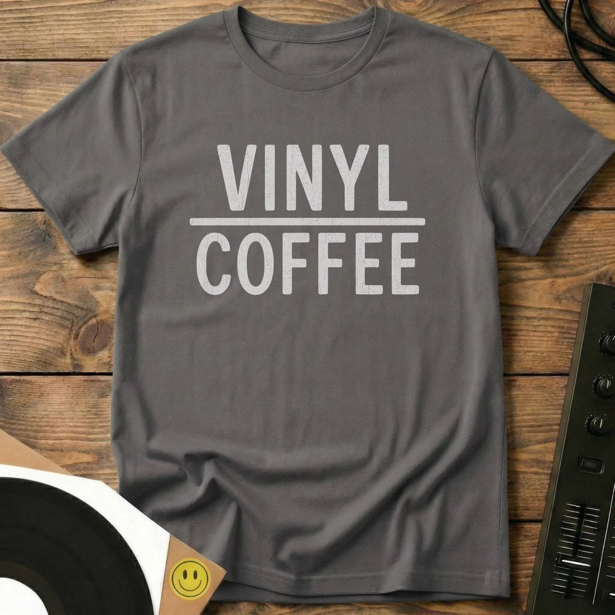 Vinyl And Coffee T-Shirt Charcoal / S Vinyl And Coffee T-Shirt