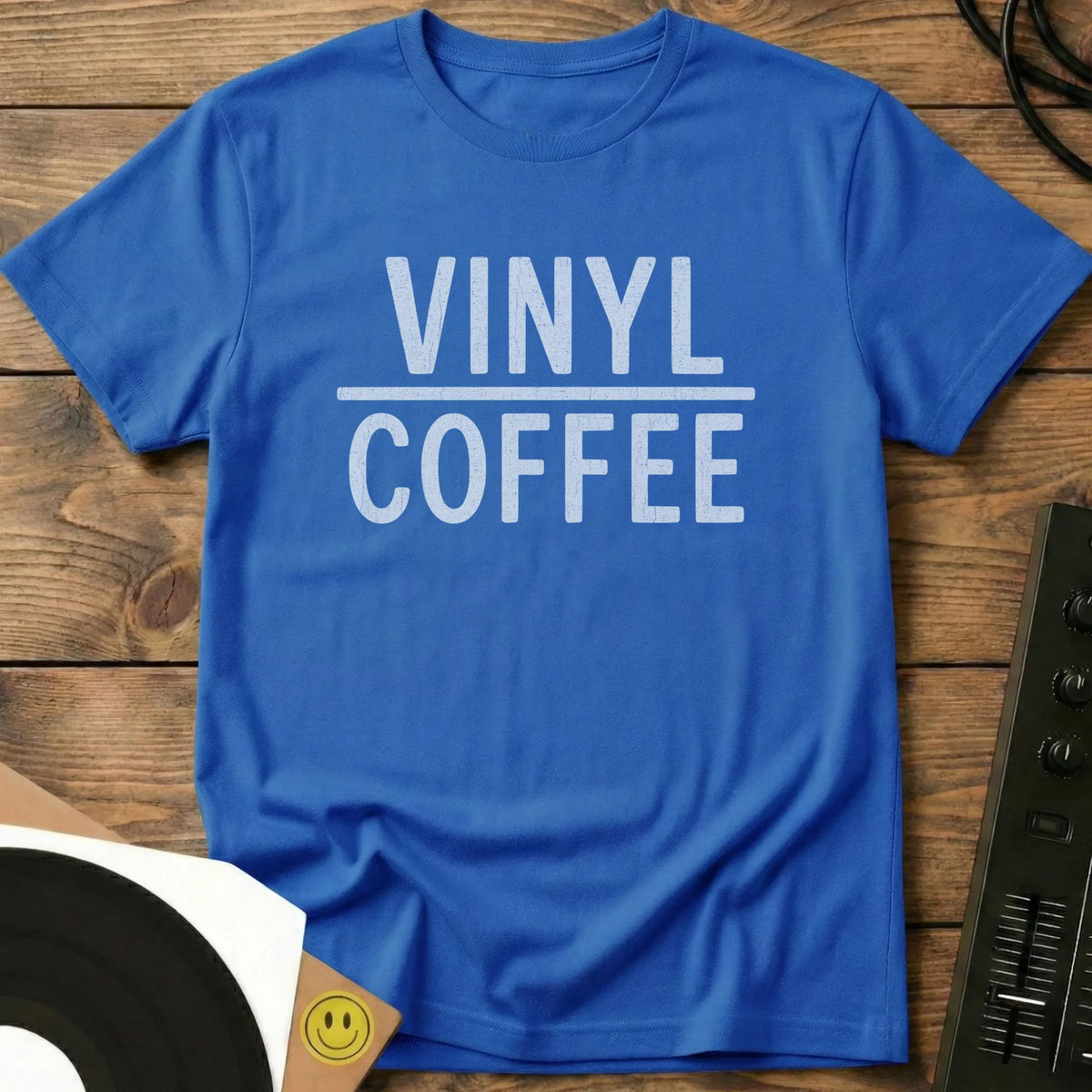 Vinyl And Coffee T-Shirt Royal / S Vinyl And Coffee T-Shirt