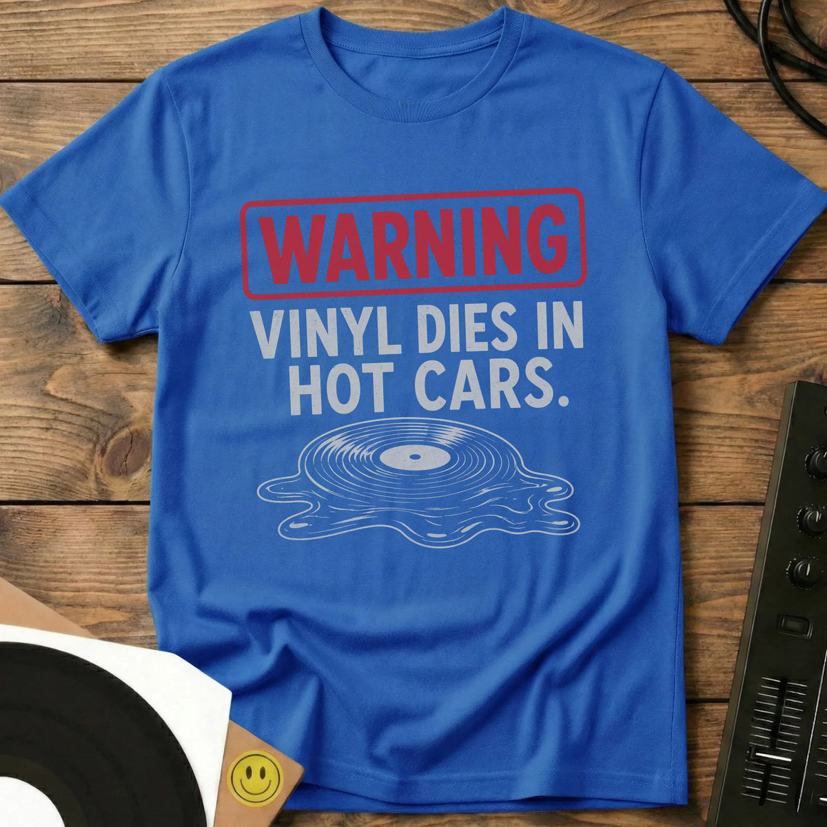 Vinyl Dies In Hot cars T-Shirt Royal / S Vinyl Dies In Hot cars T-Shirt