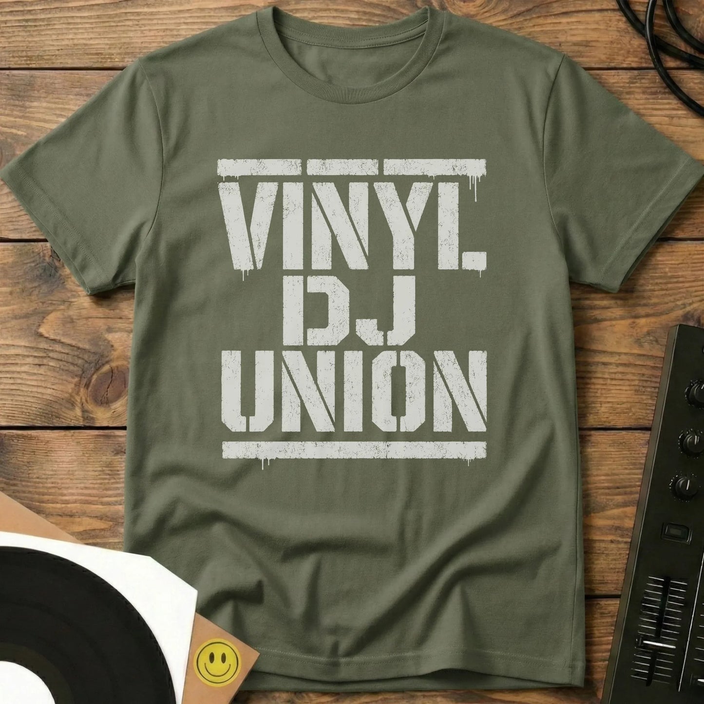 Vinyl DJ Union T-Shirt Military Green / S Vinyl DJ Union T-Shirt