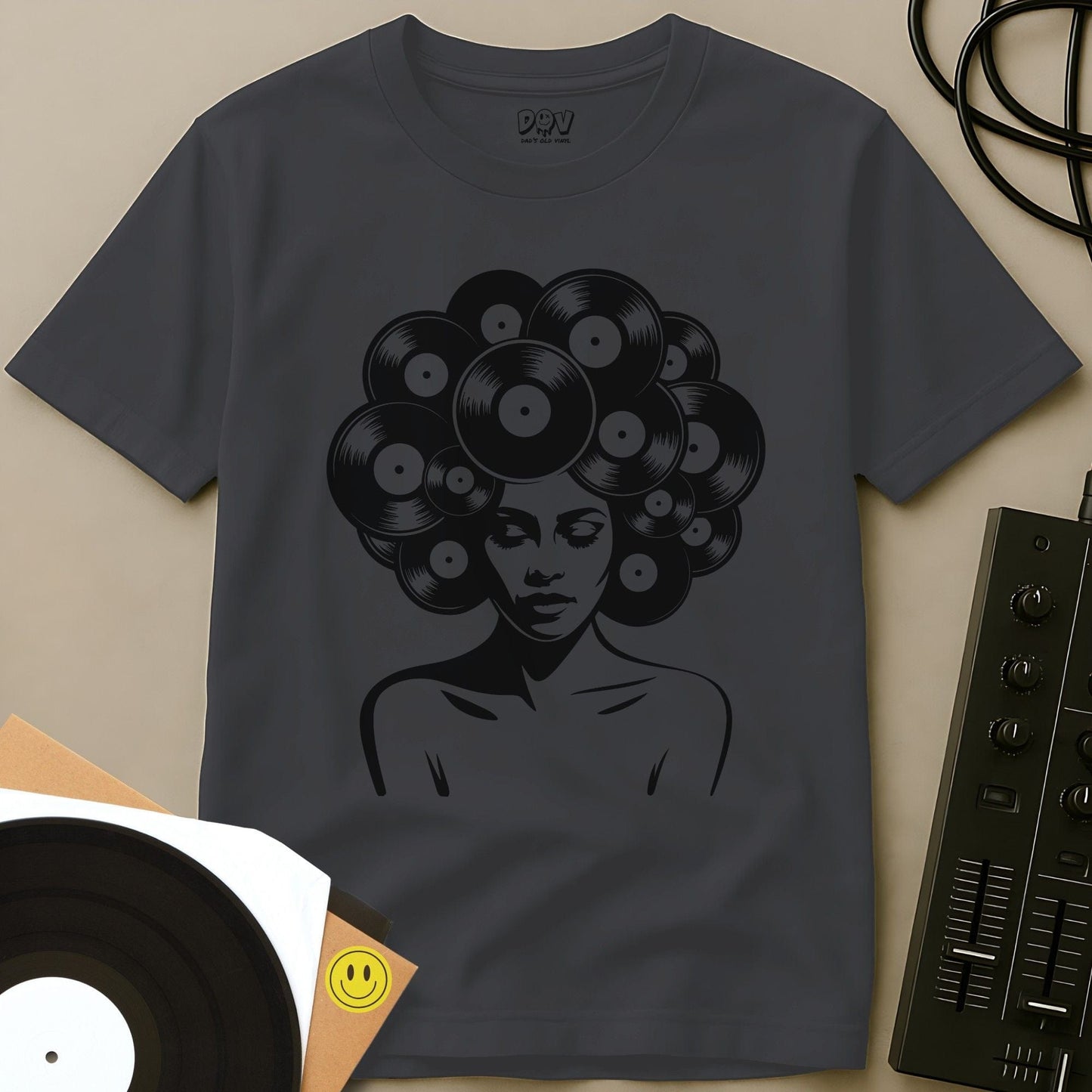 Vinyl Fro T-Shirt Charcoal / S Vinyl Fro T-Shirt