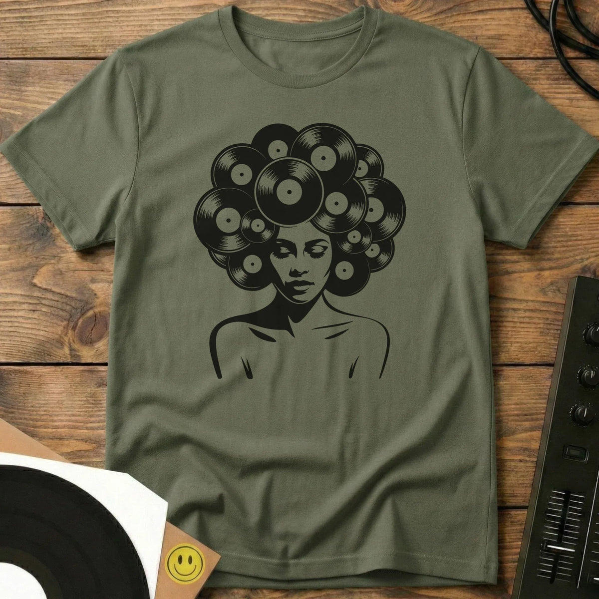Vinyl Fro T-Shirt Military Green / S Vinyl Fro T-Shirt