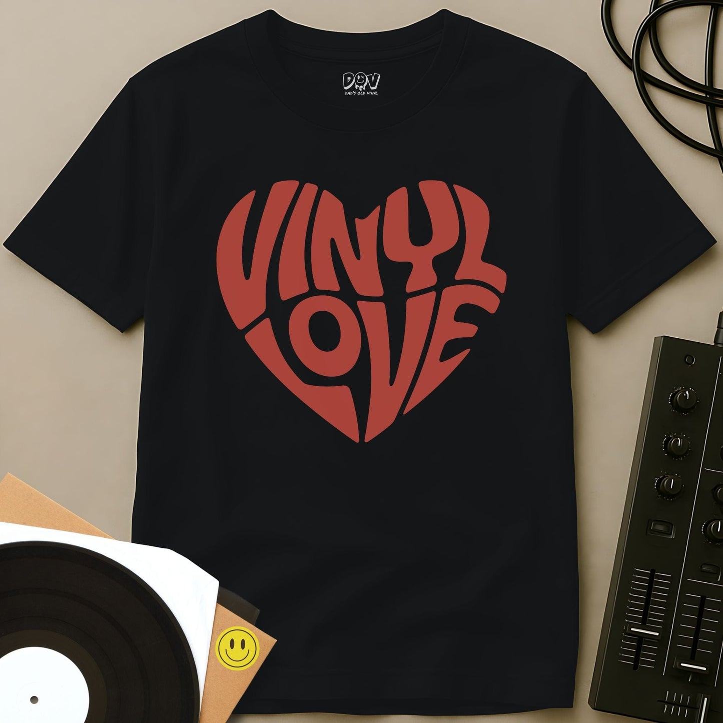 Vinyl Heart T-Shirt Black / S Vinyl Heart T-Shirt