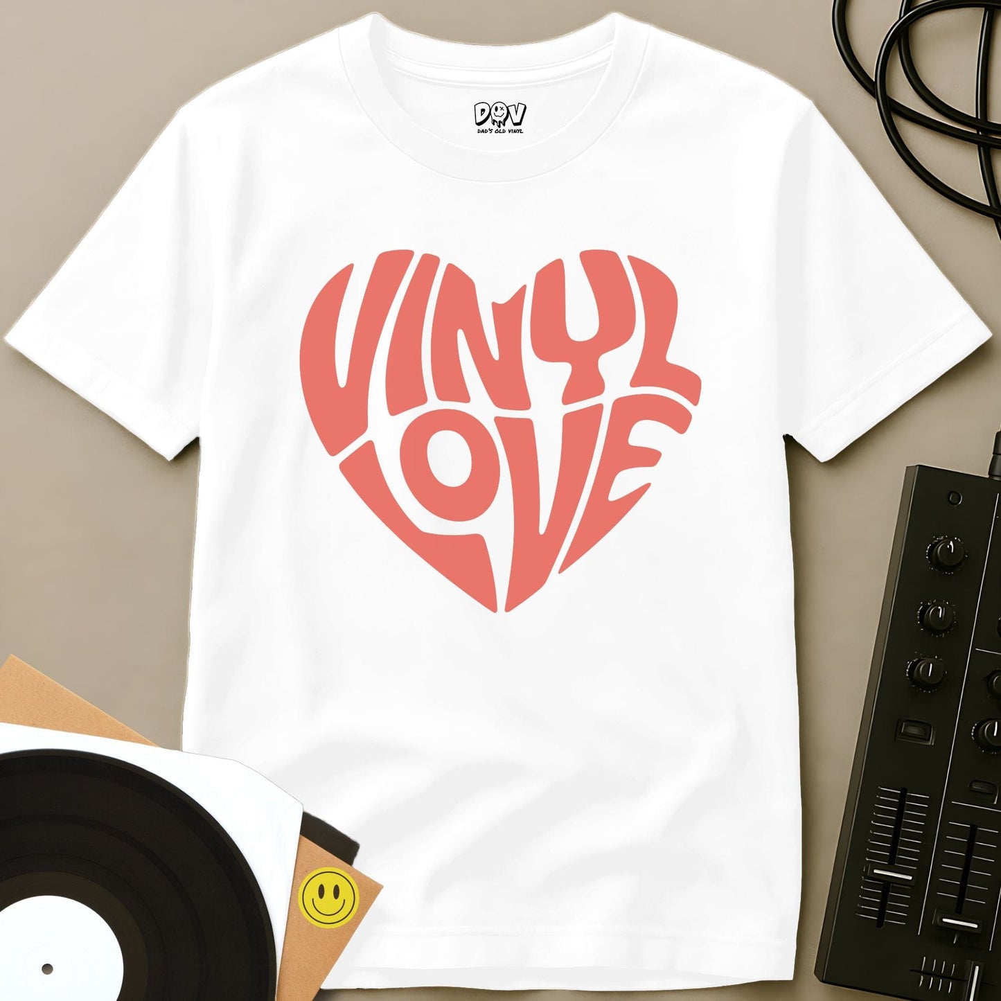 Vinyl Heart T-Shirt White / S Vinyl Heart T-Shirt