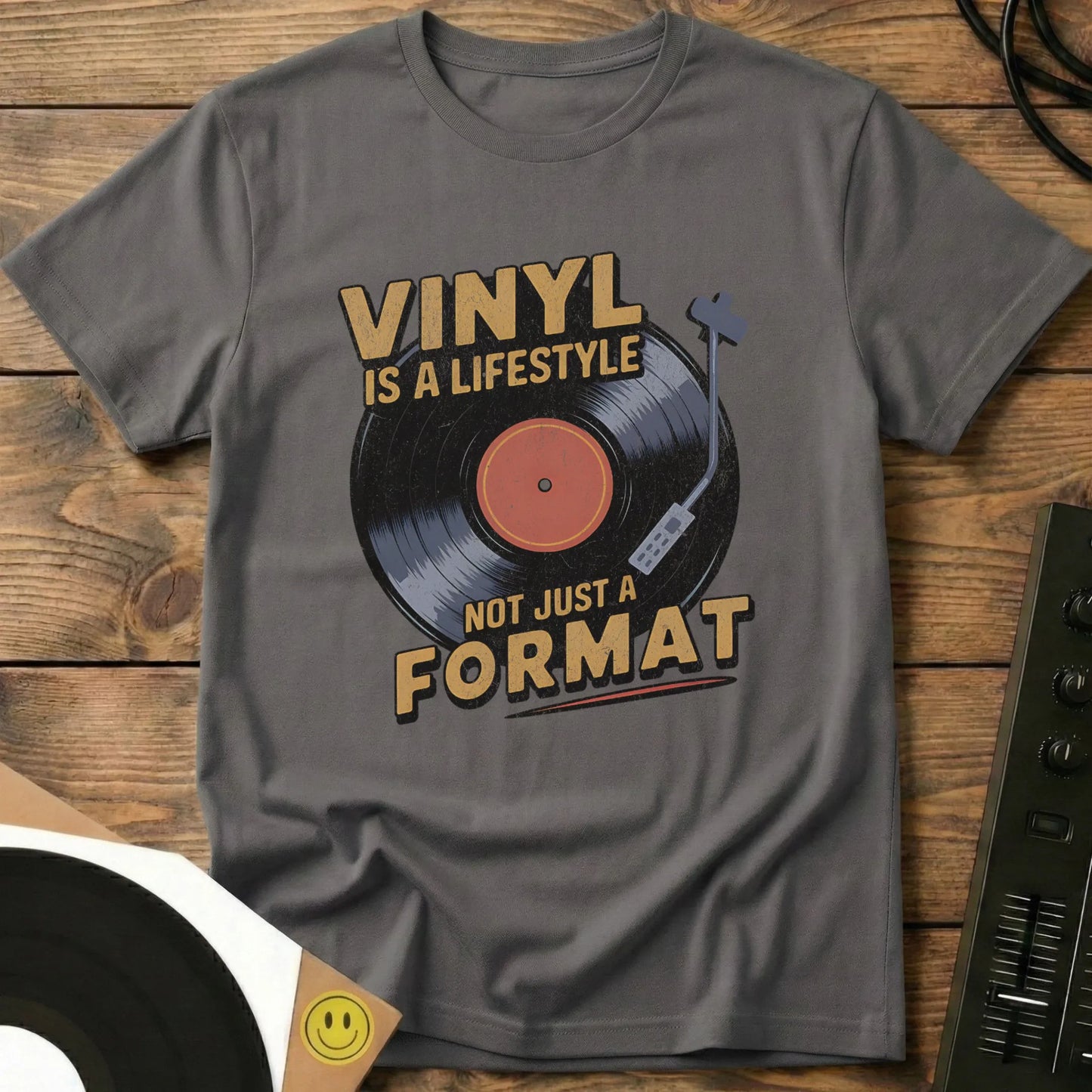Vinyl Is A Lifestyle T-Shirt Charcoal / S Vinyl Is A Lifestyle T-Shirt
