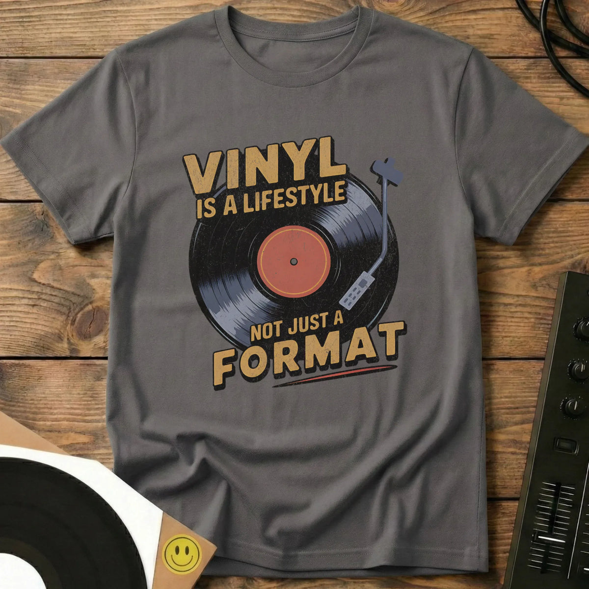 Vinyl Is A Lifestyle T-Shirt Charcoal / S Vinyl Is A Lifestyle T-Shirt