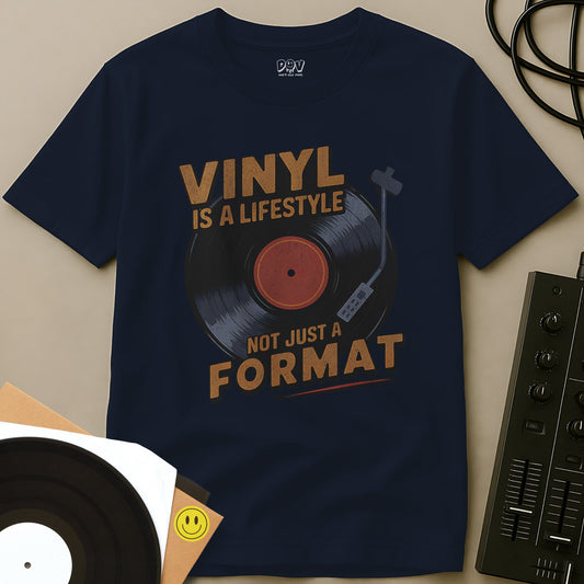 Vinyl Is A Lifestyle T-Shirt Navy / S Vinyl Is A Lifestyle T-Shirt