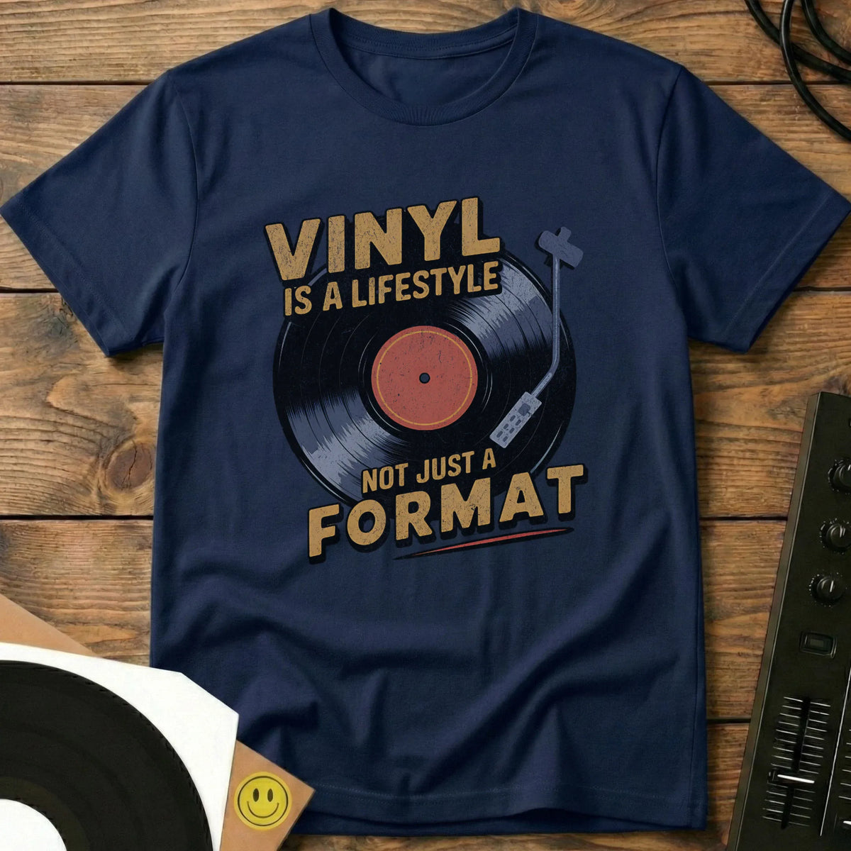Vinyl Is A Lifestyle T-Shirt Navy / S Vinyl Is A Lifestyle T-Shirt