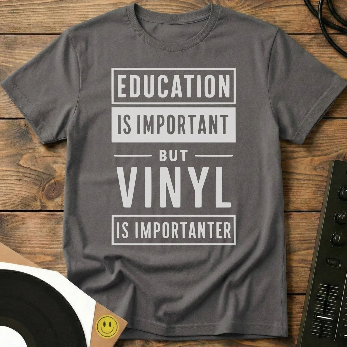 Vinyl Is Importanter T-Shirt Charcoal / S Vinyl Is Importanter T-Shirt