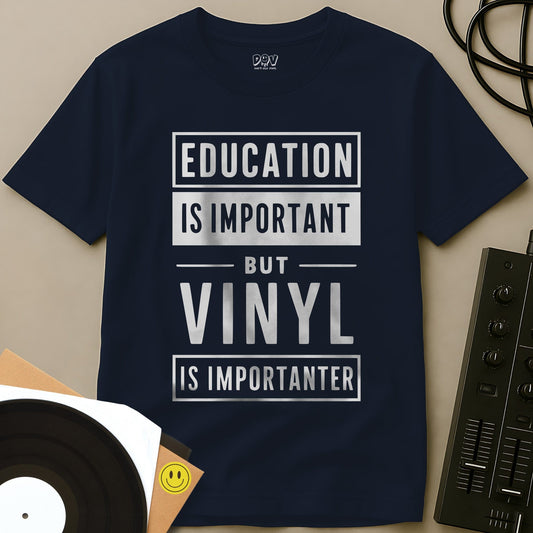 Vinyl Is Importanter T-Shirt Navy / S Vinyl Is Importanter T-Shirt