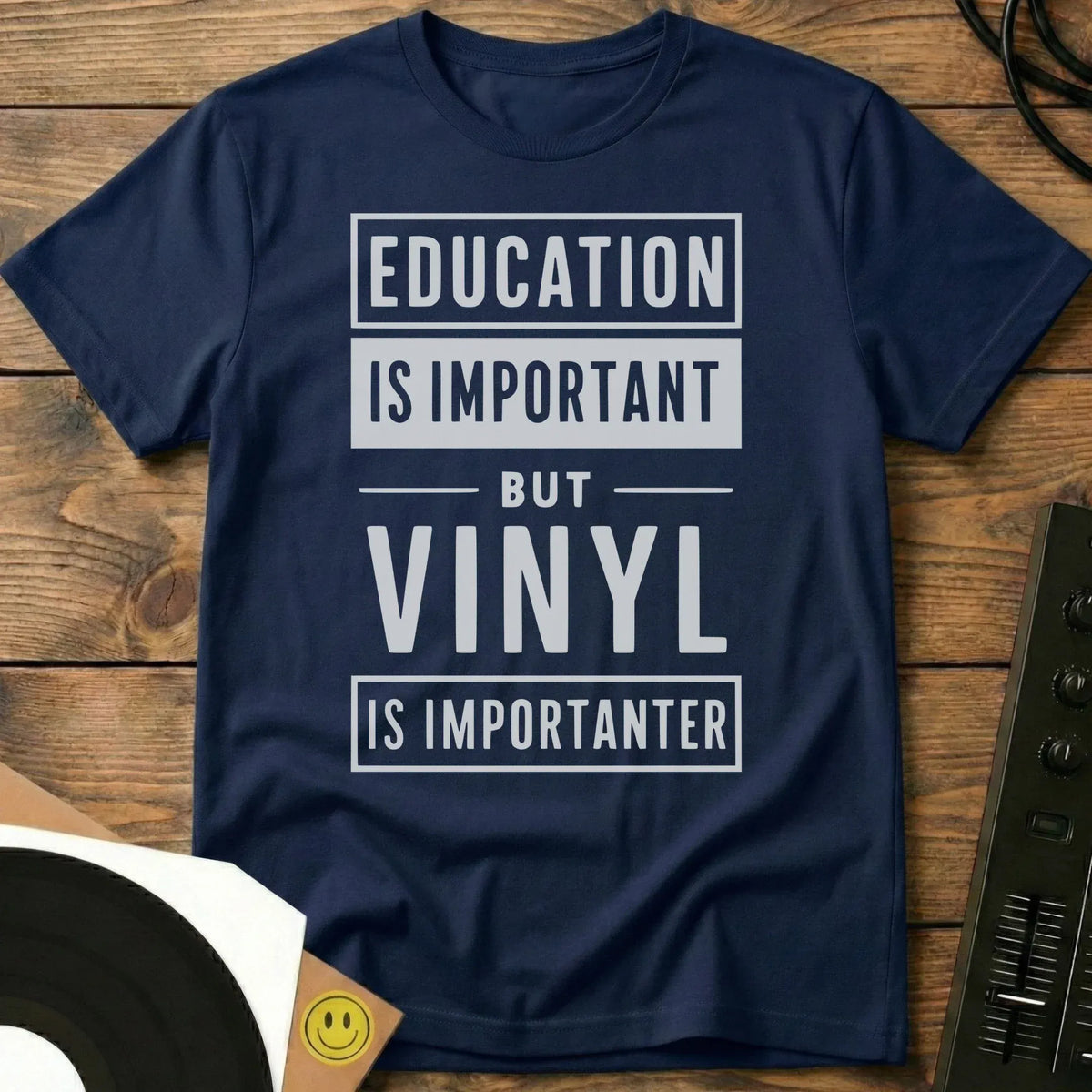 Vinyl Is Importanter T-Shirt Navy / S Vinyl Is Importanter T-Shirt