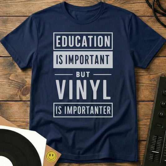 Vinyl Is Importanter T-Shirt Navy / S Vinyl Is Importanter T-Shirt