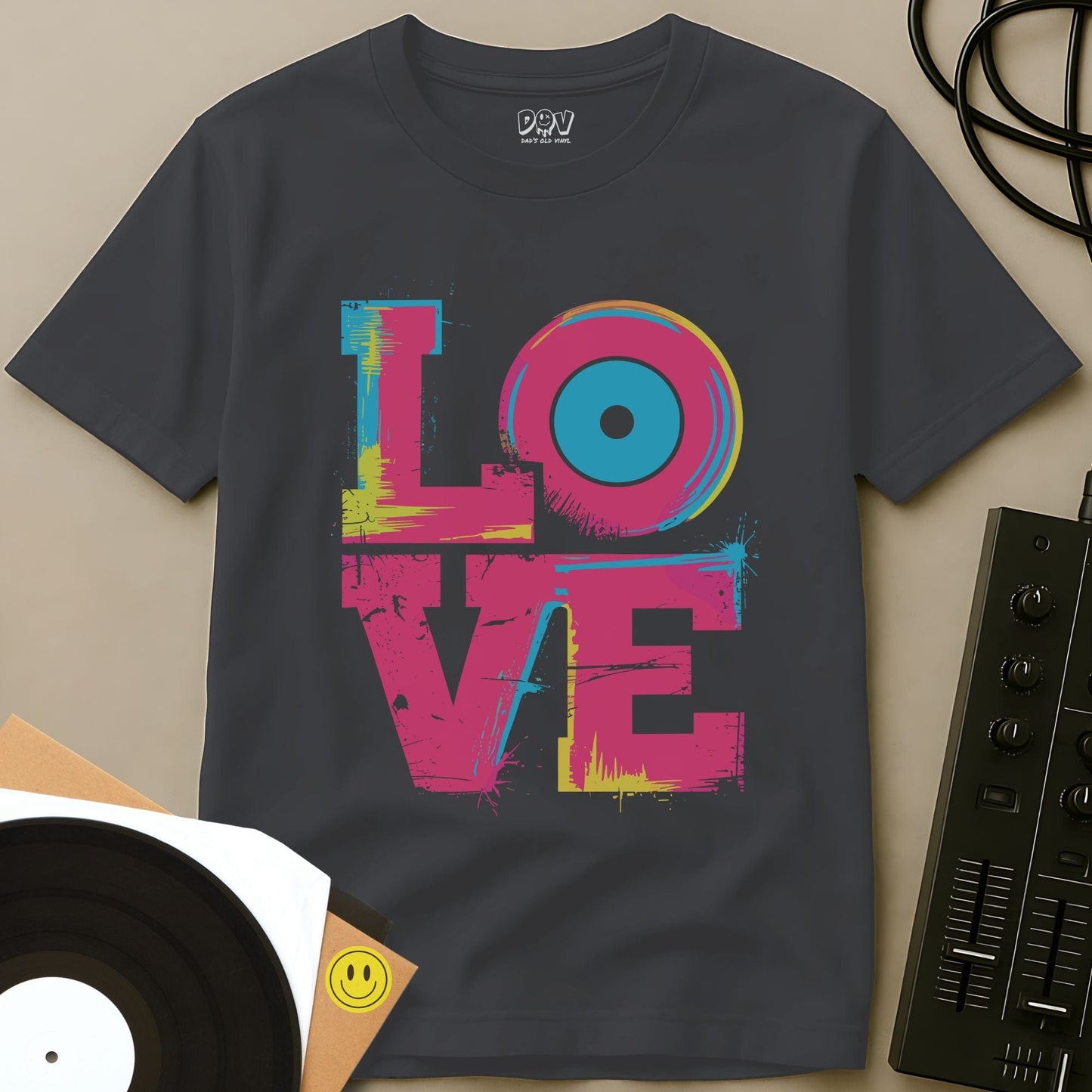 Vinyl Is Love T-Shirt Charcoal / S Vinyl Is Love T-Shirt