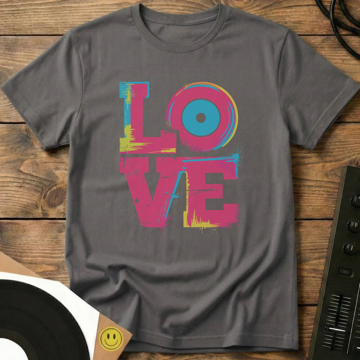 Vinyl Is Love T-Shirt Charcoal / S Vinyl Is Love T-Shirt