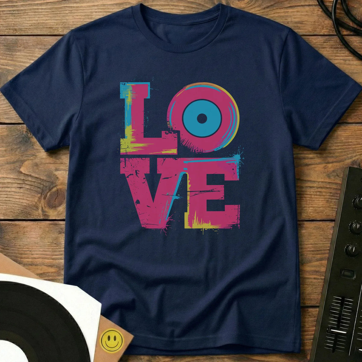 Vinyl Is Love T-Shirt Navy / S Vinyl Is Love T-Shirt