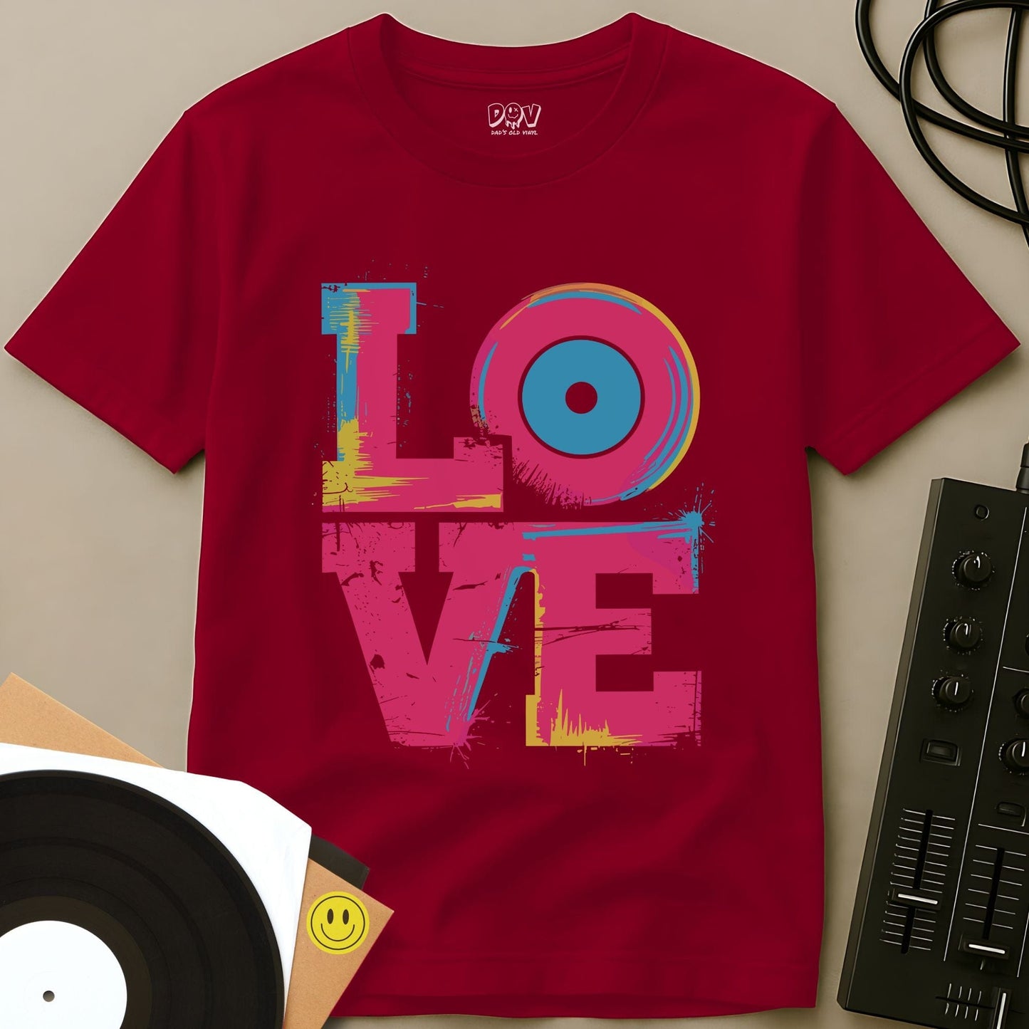 Vinyl Is Love T-Shirt Red / S Vinyl Is Love T-Shirt