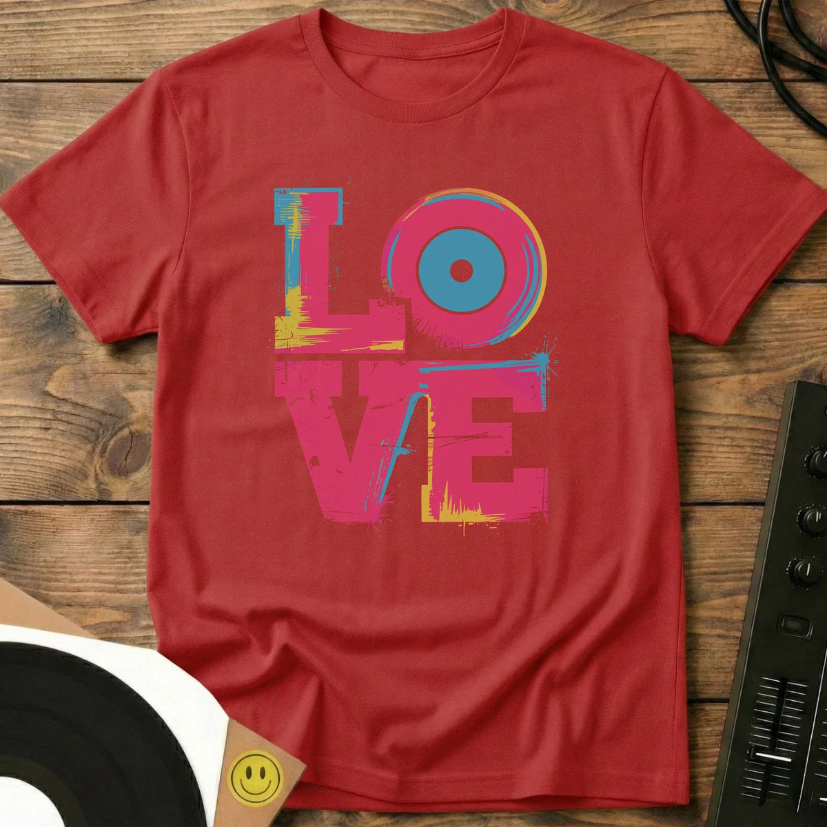 Vinyl Is Love T-Shirt Red / S Vinyl Is Love T-Shirt