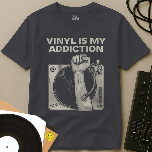 Vinyl Is My Addiction T-Shirt Charcoal / S Vinyl Is My Addiction T-Shirt