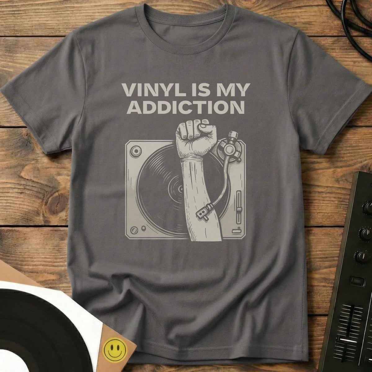 Vinyl Is My Addiction T-Shirt Charcoal / S Vinyl Is My Addiction T-Shirt