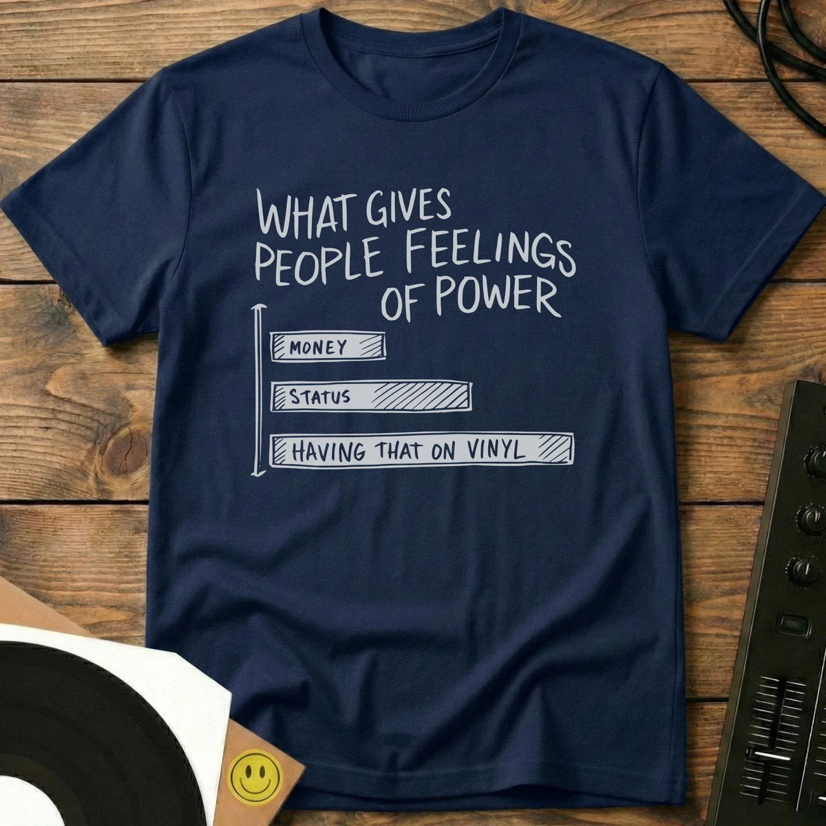 Vinyl Is Power T-Shirt Navy / S Vinyl Is Power T-Shirt