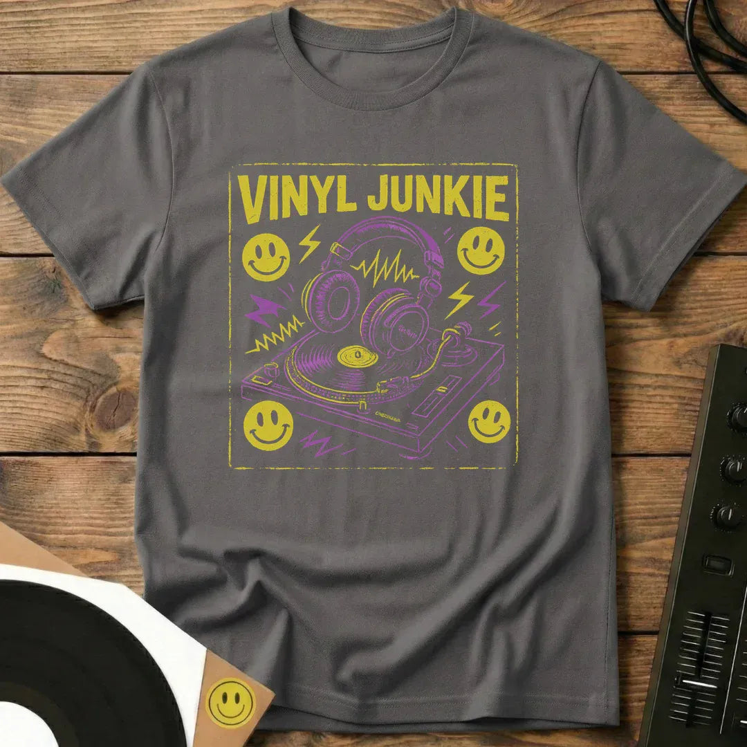 Vinyl Junkie Chalk T-Shirt Charcoal / S Vinyl Junkie Chalk T-Shirt