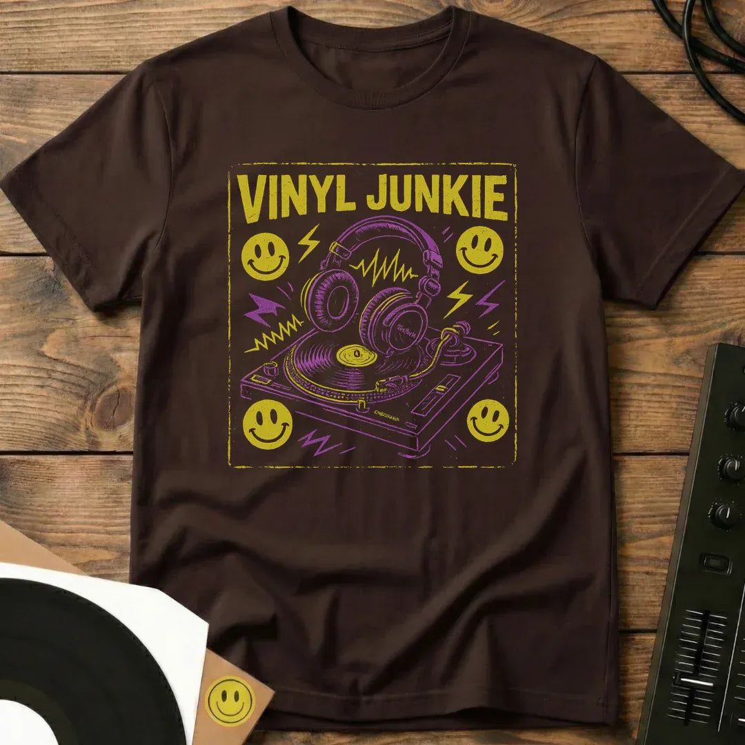 Vinyl Junkie Chalk T-Shirt Dark Chocolate / S Vinyl Junkie Chalk T-Shirt