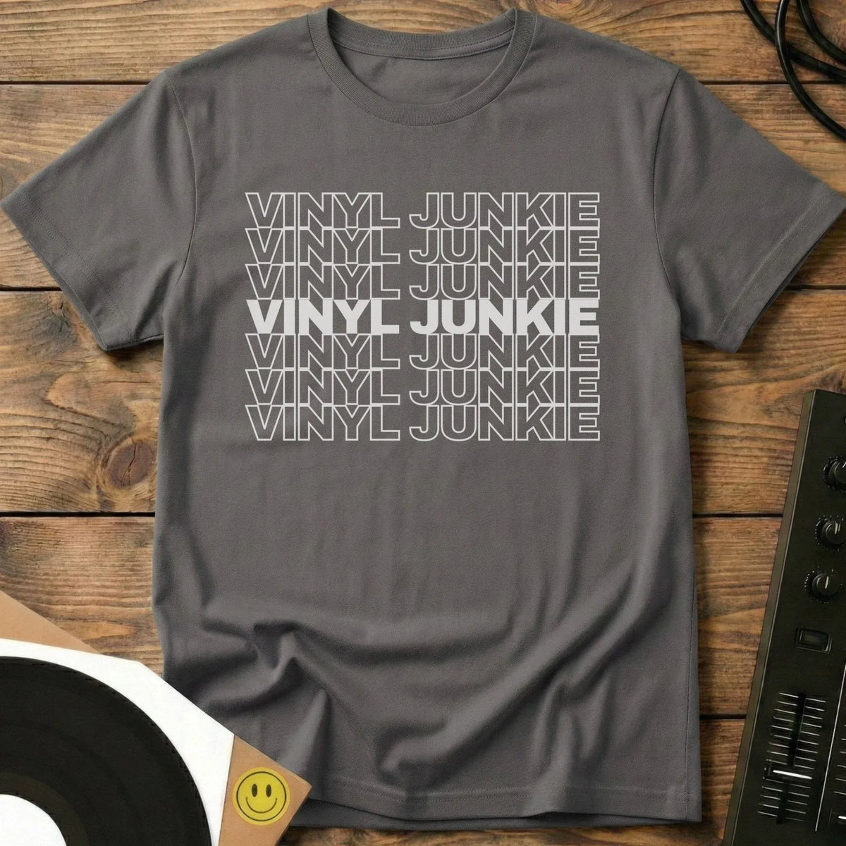 Vinyl Junkie T-Shirt Charcoal / S Vinyl Junkie T-Shirt