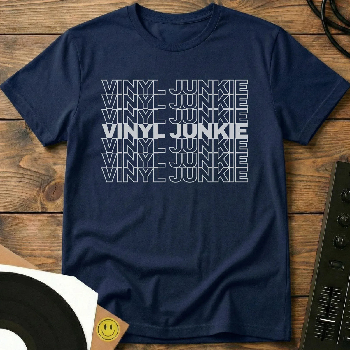 Vinyl Junkie T-Shirt Navy / S Vinyl Junkie T-Shirt