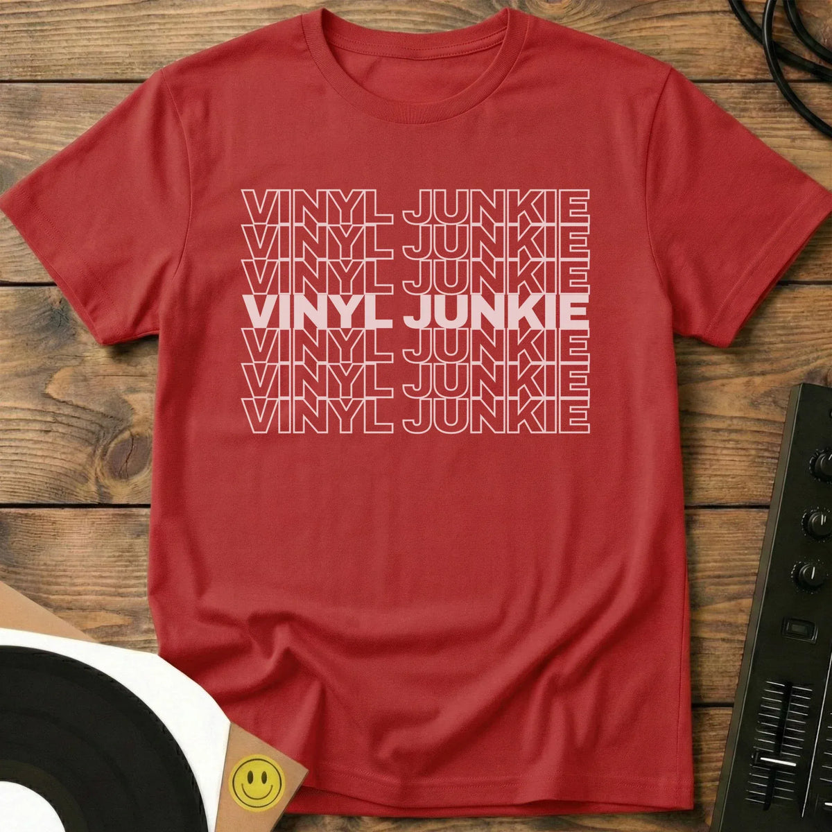 Vinyl Junkie T-Shirt Red / S Vinyl Junkie T-Shirt