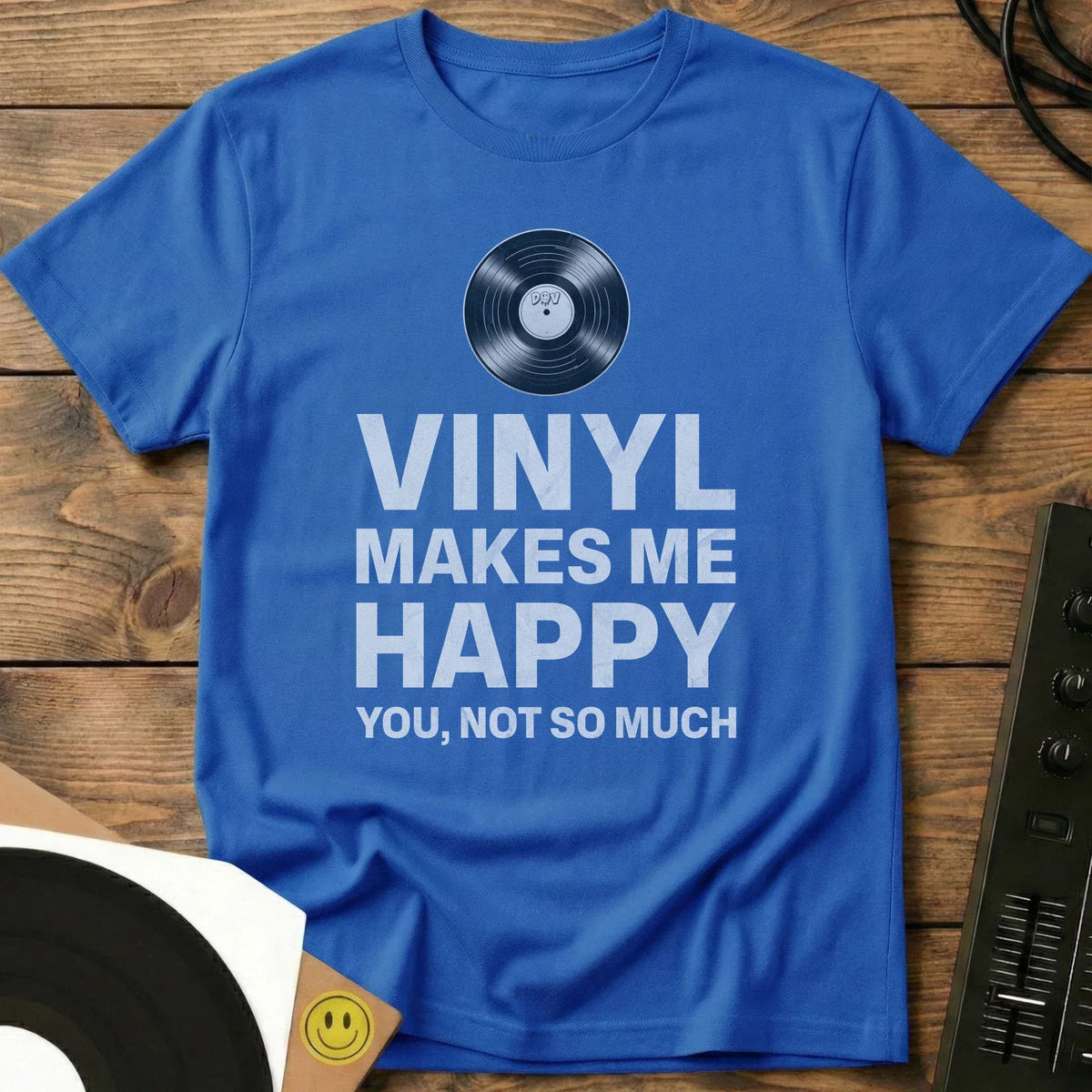 Vinyl Makes Me Happy T-Shirt Royal / S Vinyl Makes Me Happy T-Shirt