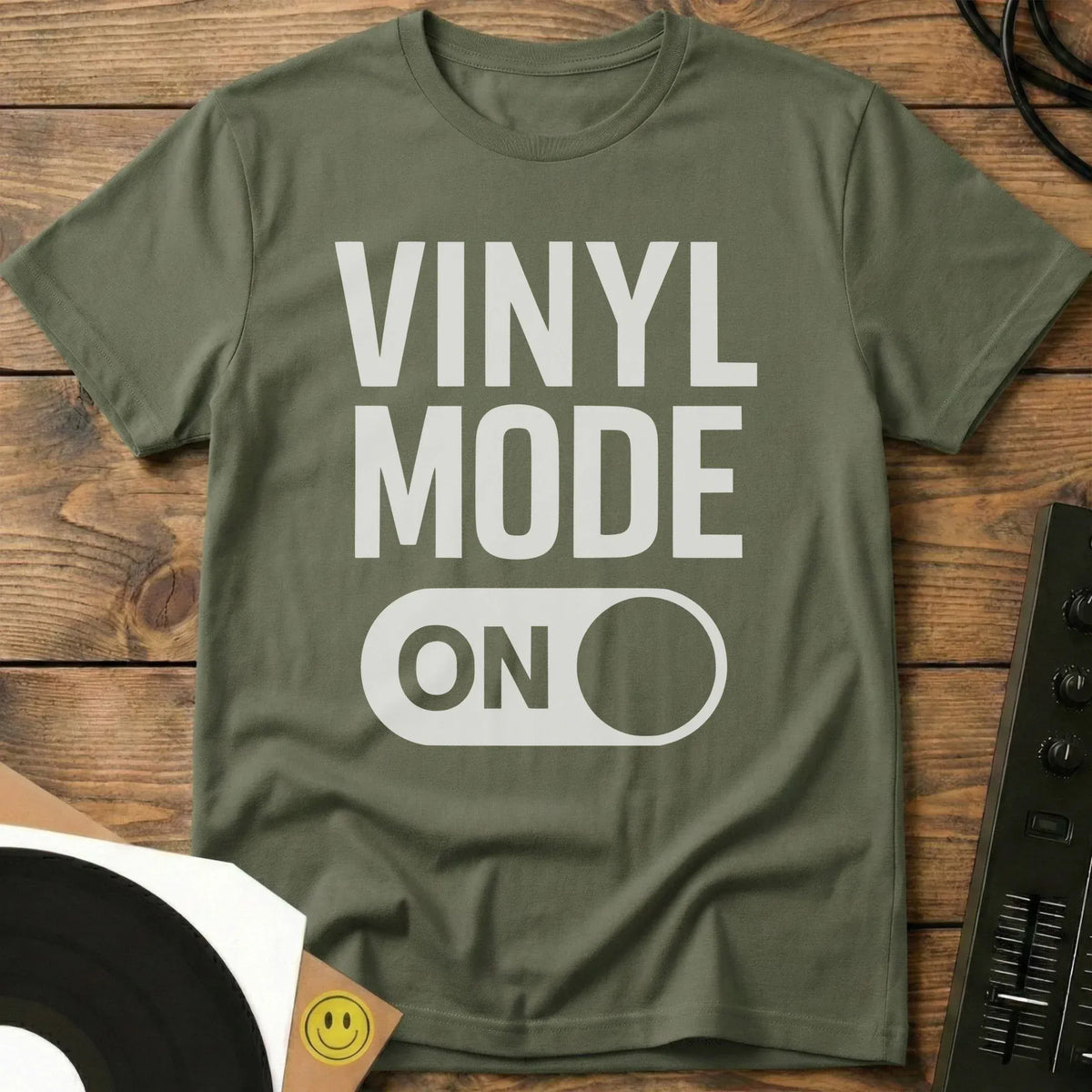 Vinyl Mode On T-Shirt Military Green / S Vinyl Mode On T-Shirt
