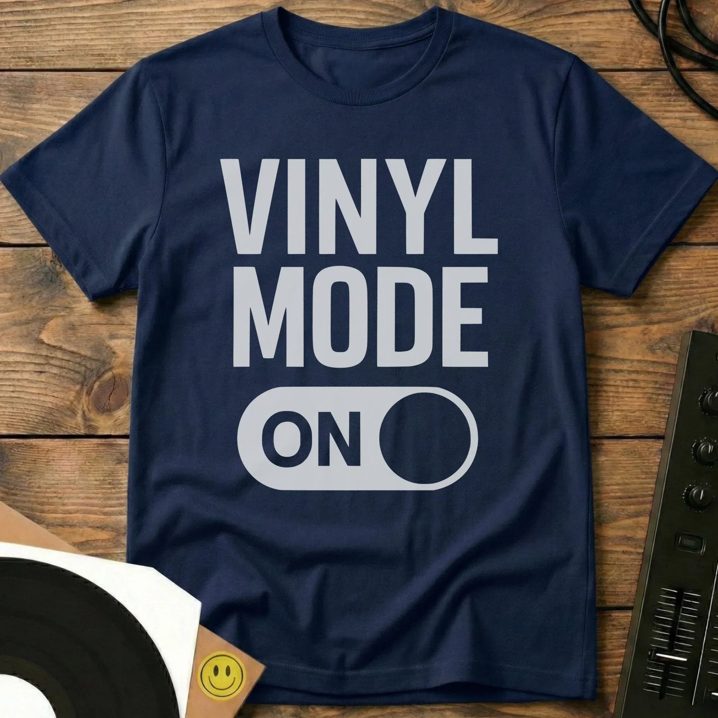 Vinyl Mode On T-Shirt Navy / S Vinyl Mode On T-Shirt
