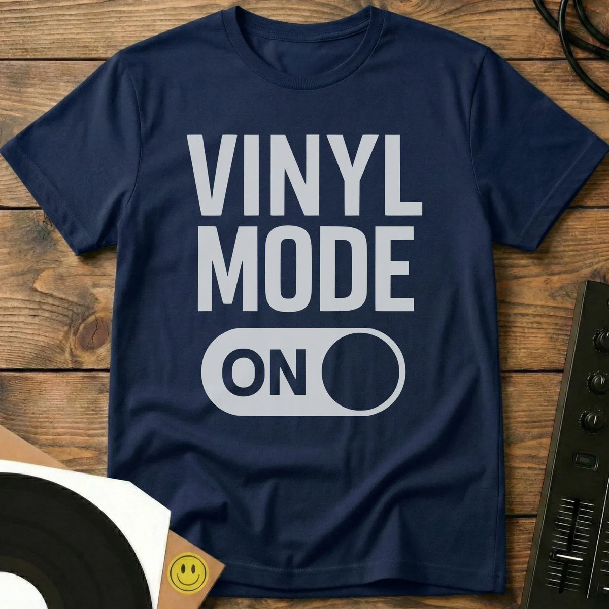 Vinyl Mode On T-Shirt Navy / S Vinyl Mode On T-Shirt