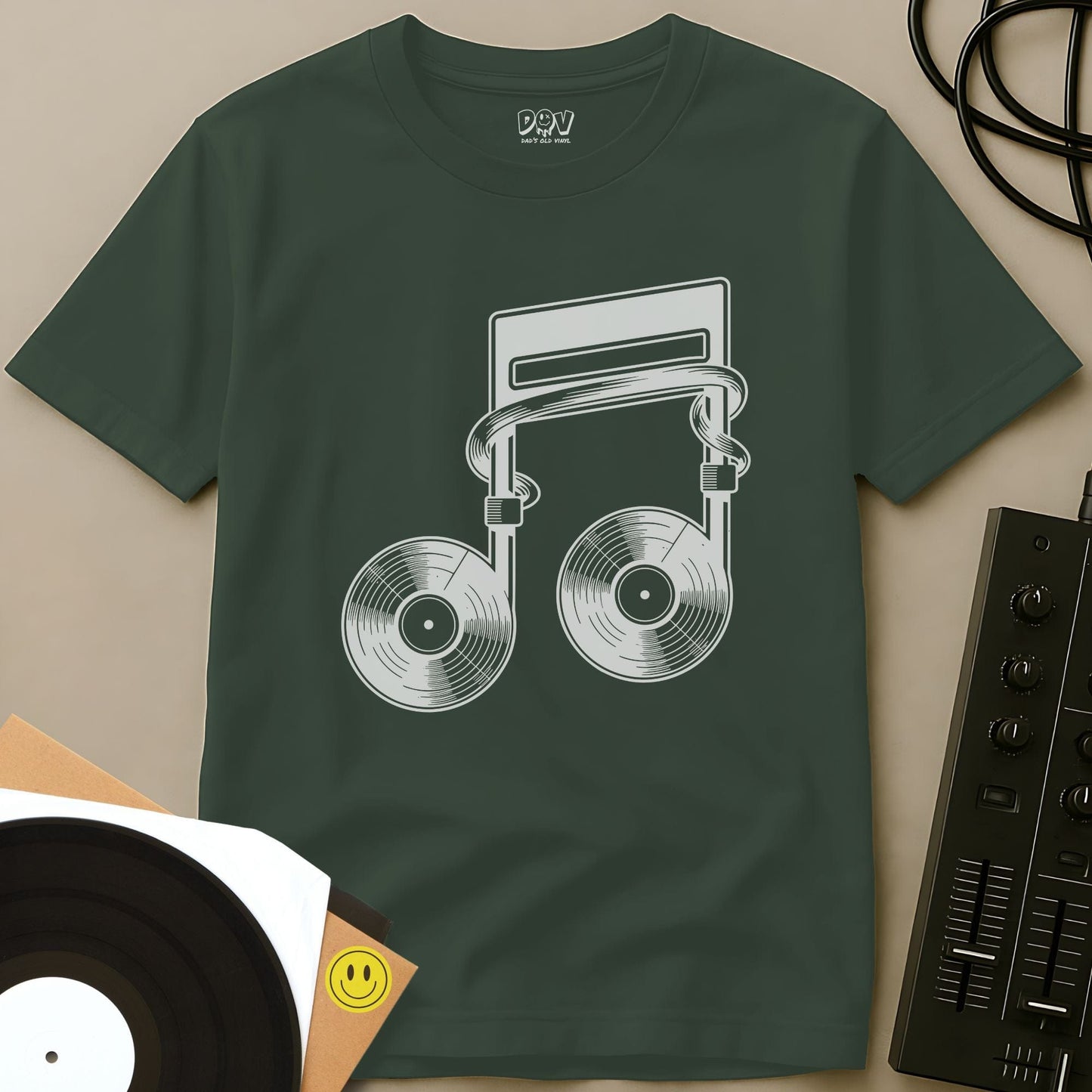 Vinyl Note T-Shirt Military Green / S Vinyl Note T-Shirt