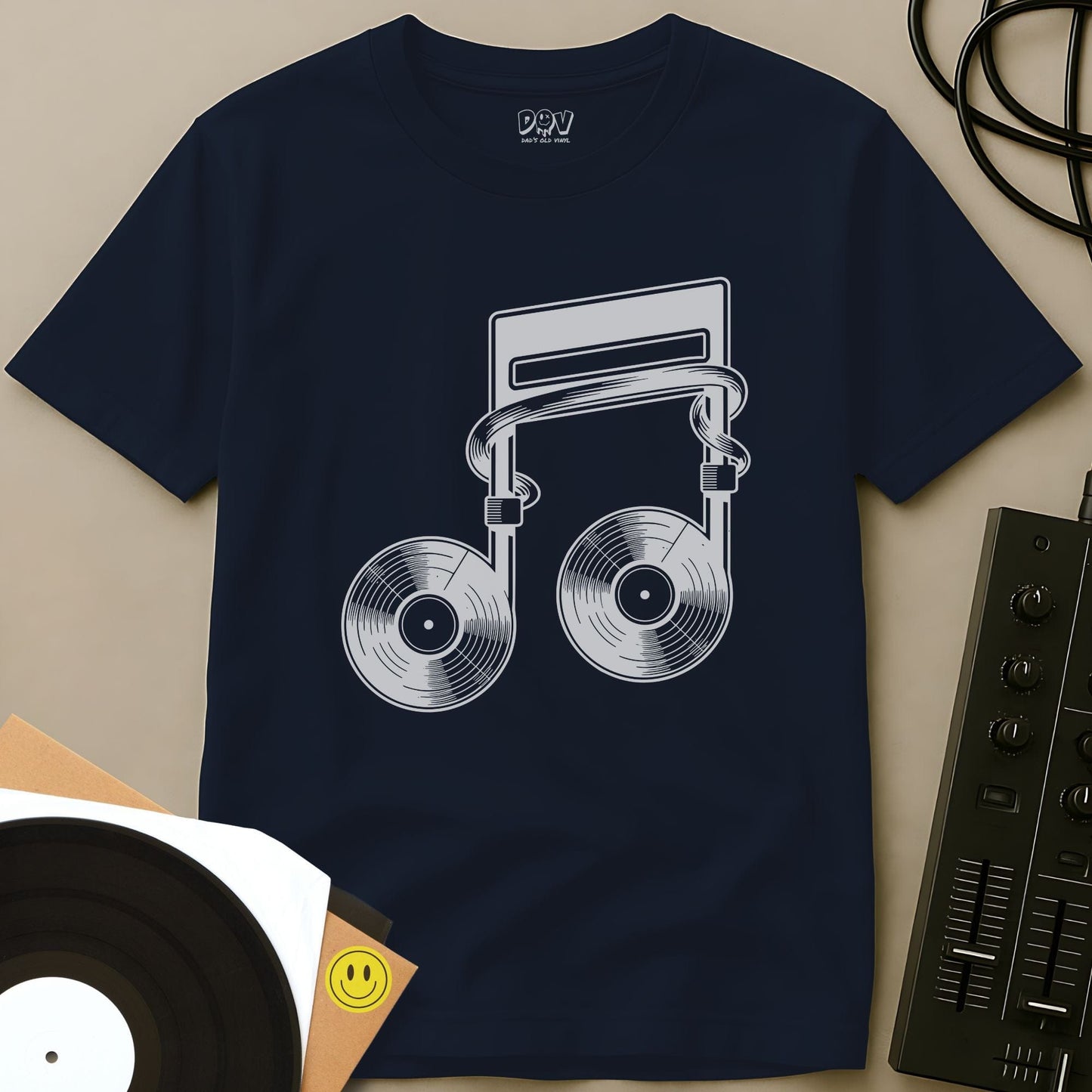 Vinyl Note T-Shirt Navy / S Vinyl Note T-Shirt