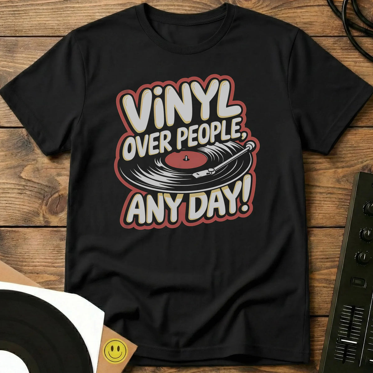 Vinyl Over People T-Shirt Black / S Vinyl Over People T-Shirt