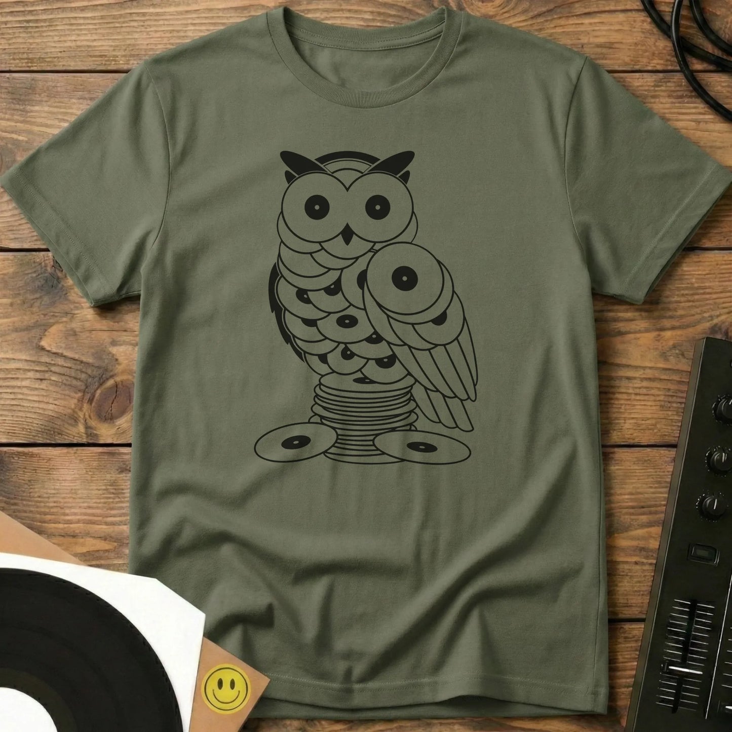 Vinyl Owl T-Shirt Military Green / S Vinyl Owl T-Shirt
