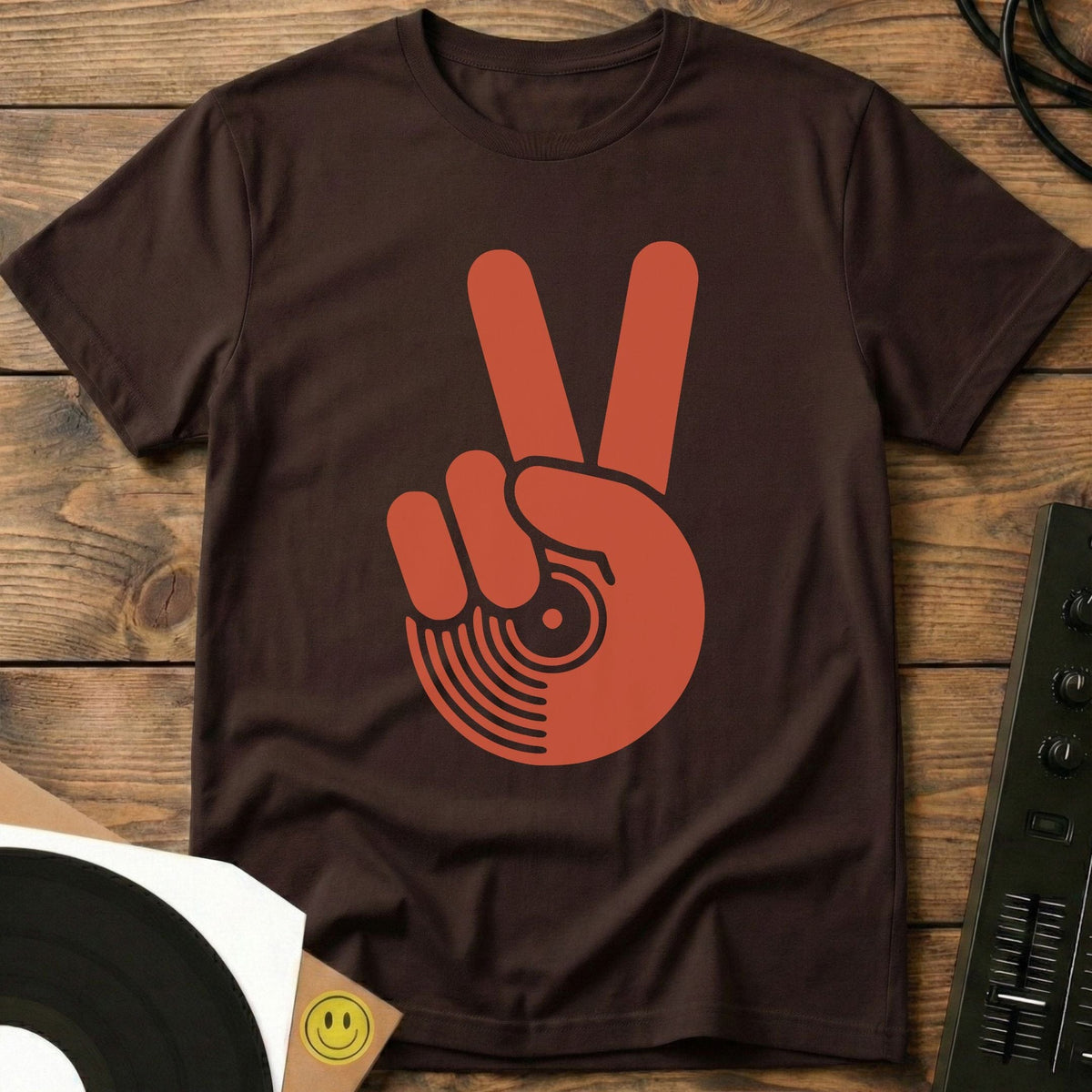 Vinyl Peace T-Shirt Dark Chocolate / S Vinyl Peace T-Shirt