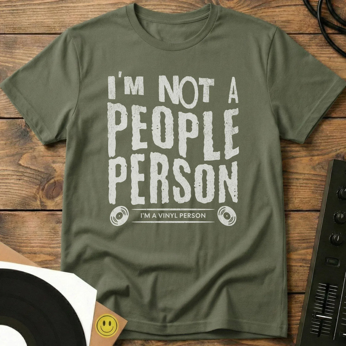 Vinyl Person T-Shirt Military Green / S Vinyl Person T-Shirt