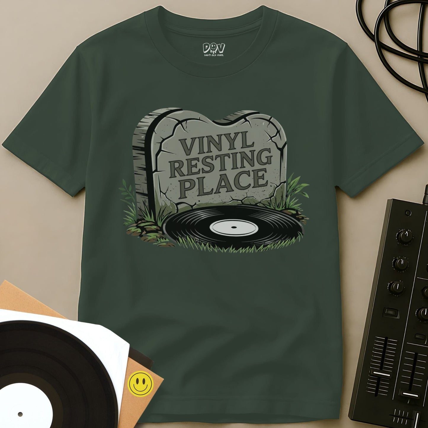 Vinyl Resting Place T-Shirt Military Green / S Vinyl Resting Place T-Shirt
