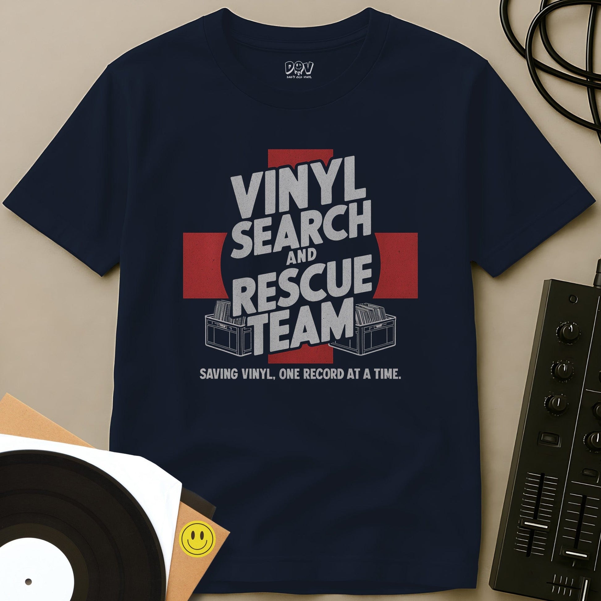 Vinyl Search And Rescue Team T-Shirt Navy / S Vinyl Search And Rescue Team T-Shirt
