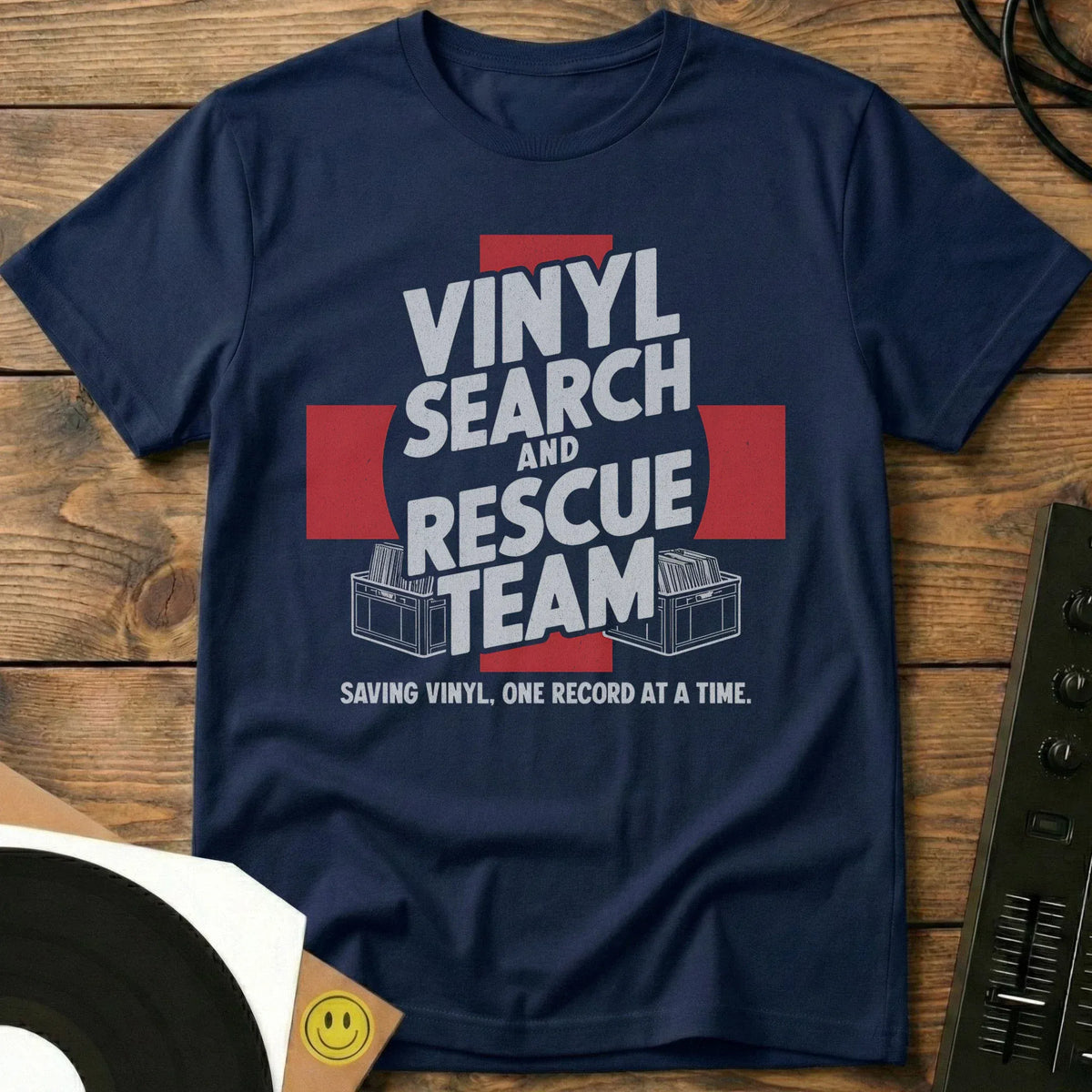 Vinyl Search And Rescue Team T-Shirt Navy / S Vinyl Search And Rescue Team T-Shirt