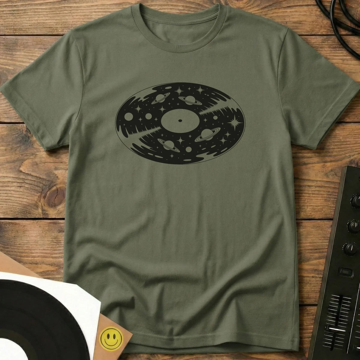 Vinyl Space T-Shirt Military Green / S Vinyl Space T-Shirt