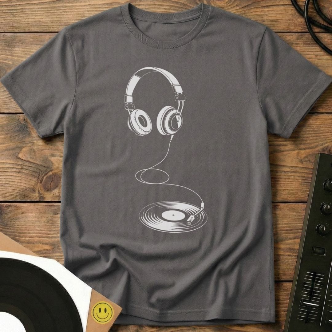Vinyl To Ears T-Shirt Charcoal / S Vinyl To Ears T-Shirt
